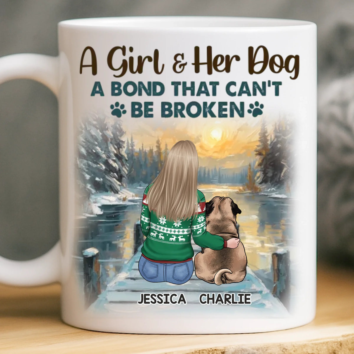Custom Mug - Personalized Christmas Birthday Gifts For Dog Lovers, Dog Dad And Mom - The Best Therapist Has Fur