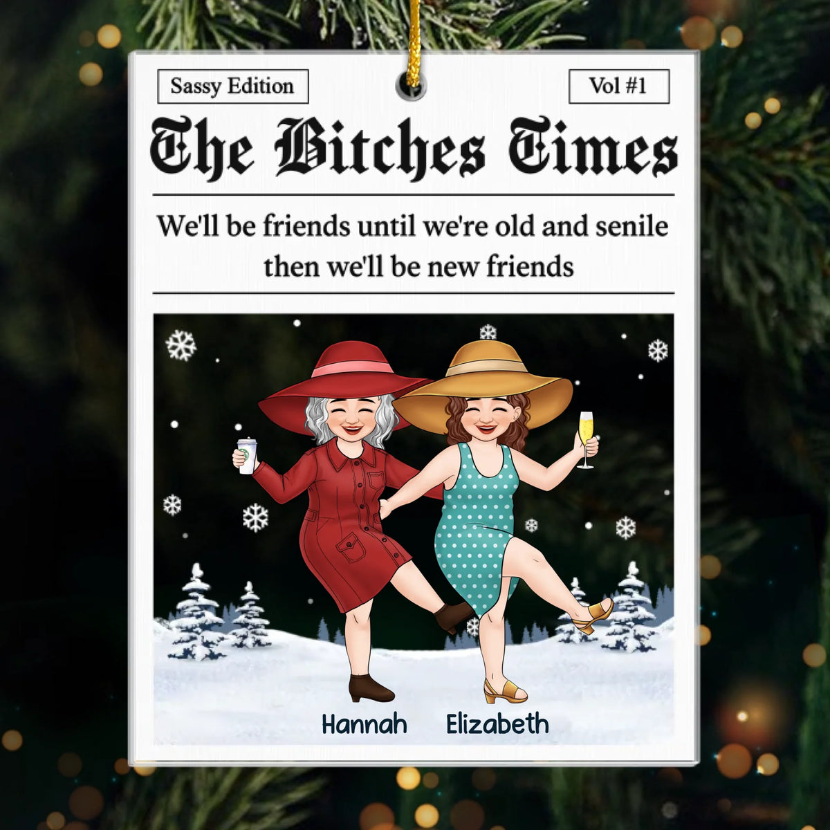 Custom Acrylic Ornament - Personalized Best Friend Christmas Birthday Gifts For Women, Besties, Sisters, BFF - Decades Of Laughter And Love