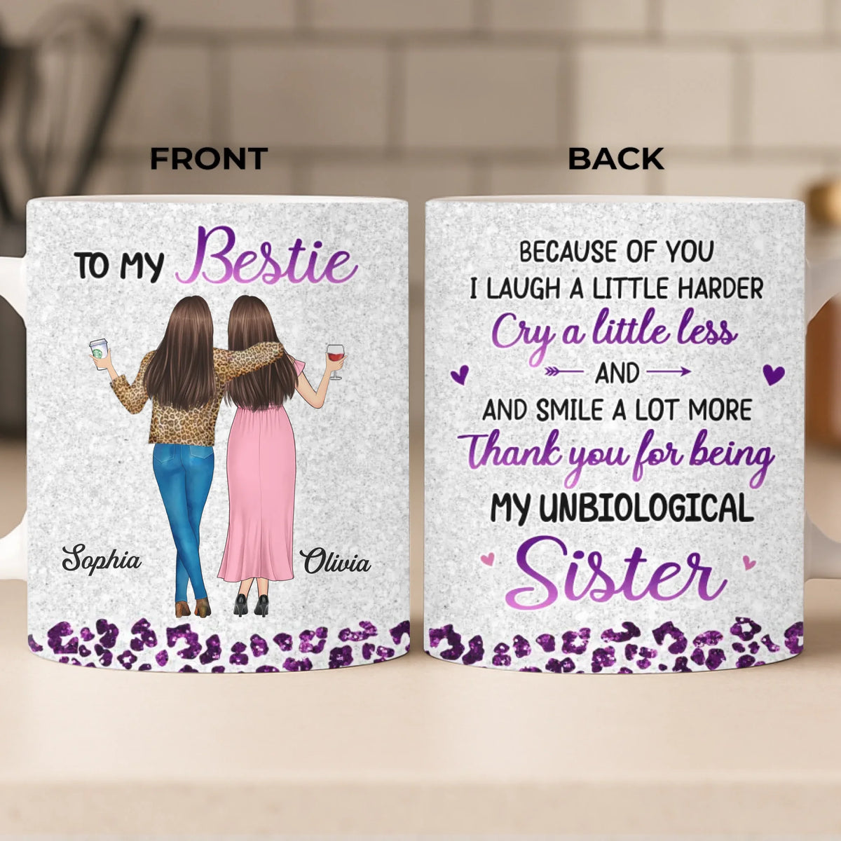 Custom Mug - Personalized Best Friend Birthday Gifts For Women, Besties, Sisters, BFF - Hot Mess Soulmates