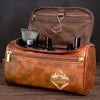 Custom Engraved Leather Toiletry Bag - Personalized  Christmas Birthday Camping Gifts For Campers - Built To Last Every Journey