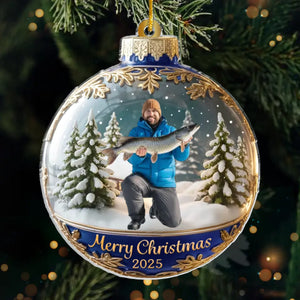 Custom Photo Acrylic Ornament - Personalized  Christmas Birthday Fishing Gifts For Fisherman - Santa’s Favorite Fisherman