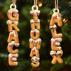 Custom Ice Cream Letter Wooden Ornament - Personalized Christmas Birthday Gifts For Mom, Dad, Brother, Sister, Kids - Love Frozen In Scoops