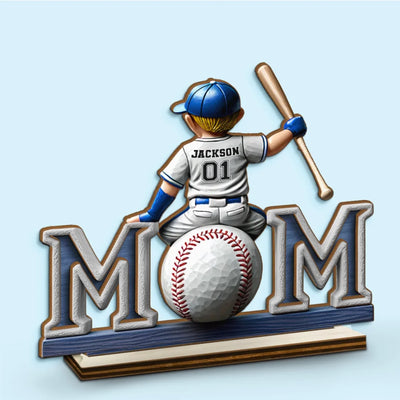 Great Players Are Raised By Even Greater Moms - Family Personalized Custom Shaped 2-Layered Wooden Plaque With Flat Stand - Mother's Day, House Warming Gift For Mom, Sport Lovers, Sport Players