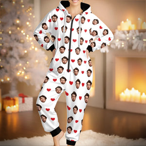 Custom Photo Adult Onesie - Personalized Anniversary Christmas Wedding Gifts For Husband And Wife, Him And Her - Wear Your Love, Literally
