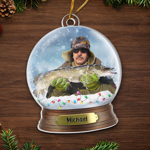 Custom Photo There's No Such Thing As A Bad Day When You're Fishing - Fishing Personalized Custom Ornament - Acrylic Custom Shaped - Christmas Gift For Fishing Lovers, Fisherman