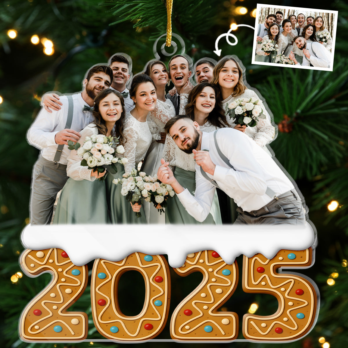 Custom Photo Acrylic Ornament - Personalized Christmas Birthday Gifts For Mom, Dad, Brother, Sister, Kids - Wrapped In Love