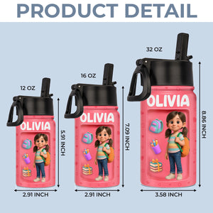 Custom Photo 3D Inflated Effect Printed Kids Water Bottle - Personalized Back To School Gifts For Kids - Fuel Your Bright Young Mind