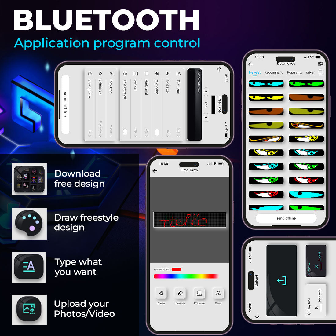 Glow On The Go, Car Led Light Banner - Gift For Family Members, Best Friends, BFF, Husband Wife