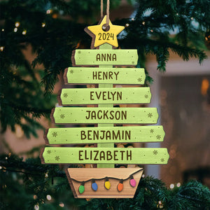 Love Makes A Family - Family Personalized Custom Ornament - Wood Custom Shaped - Christmas Gift For Family Members