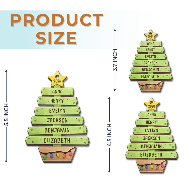 Love Makes A Family - Family Personalized Custom Ornament - Wood Custom Shaped - Christmas Gift For Family Members