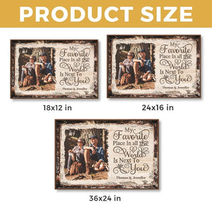 Custom Photo My Favorite Love Story Is Ours - Couple Personalized Custom Horizontal Poster - Gift For Husband Wife, Anniversary