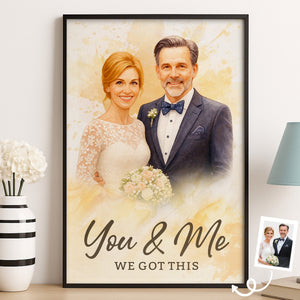 Custom Photo Vertical Poster - Personalized Anniversary Wedding Gifts For Husband And Wife, Him And Her - Our Forever Begins