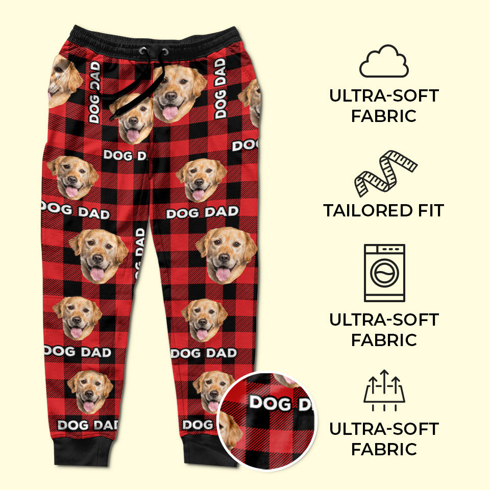 Custom Photo World's Best Dog Dad - Dog & Cat Personalized Custom Unisex Sweatpants - Christmas Gift For Pet Owners, Pet Lovers