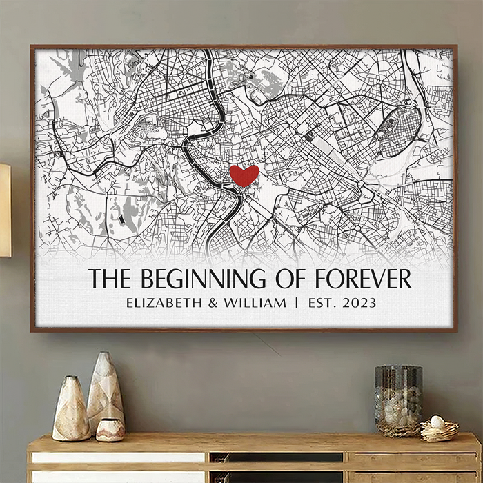 Where It All Began - Couple Personalized Custom Horizontal Poster - Gift For Husband Wife, Anniversary