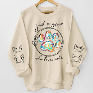 Just A Girl Loves Dogs - Dog Personalized Custom Unisex Sweatshirt With Design On Sleeve - Gift For Pet Owners, Pet Lovers