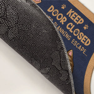 Custom Home Decor Decorative Mat - Personalized Birthday Gifts For Dog Cat Lovers, Dog Dad And Mom, Cat Owners - Don't Let The Cat Out No Matter What He Tells You