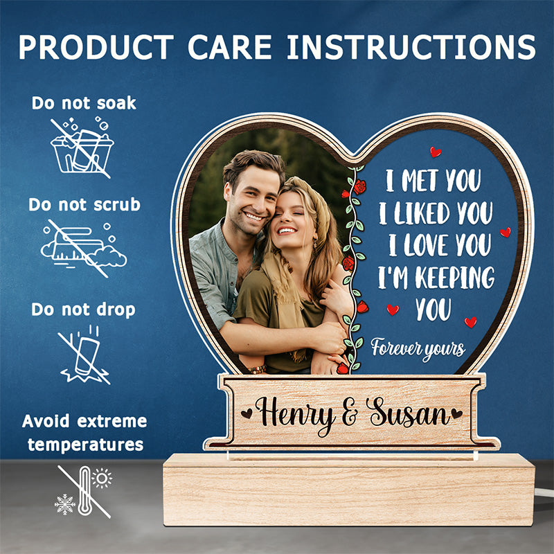 Custom Photo Love You Then Love You Still - Couple Personalized Custom Shaped 3D LED Light - Gift For Husband Wife, Anniversary
