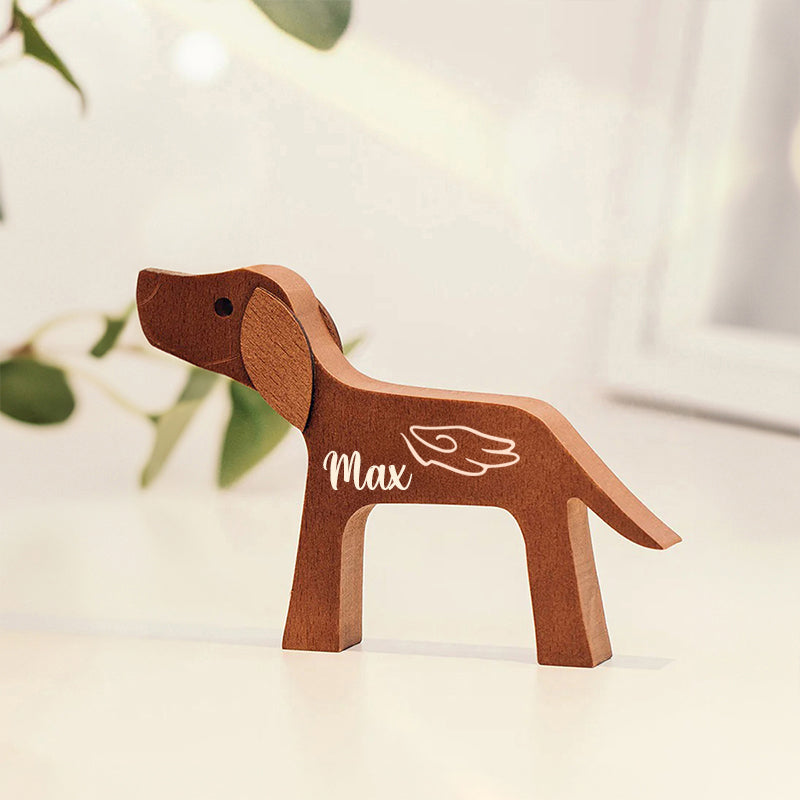 Personalized Custom Wooden Pet Carvings - Furry Friends Make The Best Family - Gift For Pet Lovers - Wood Sculpture Table Ornaments, Carved Wood Decor