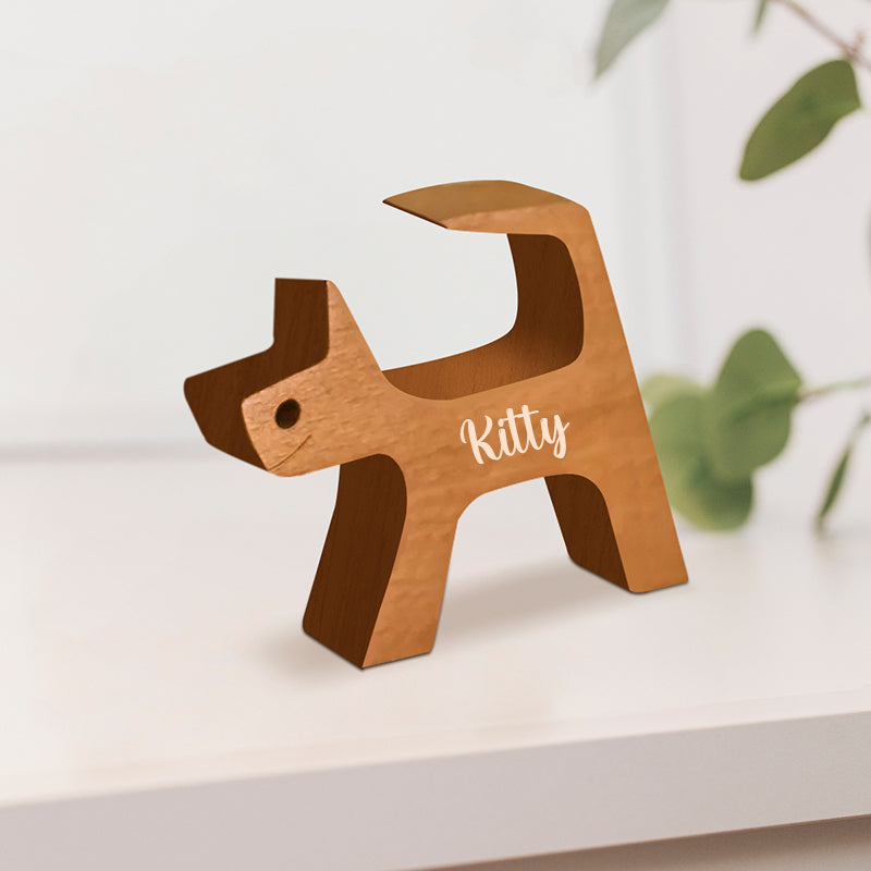 Personalized Custom Wooden Pet Carvings - Furry Friends Make The Best Family - Gift For Pet Lovers - Wood Sculpture Table Ornaments, Carved Wood Decor