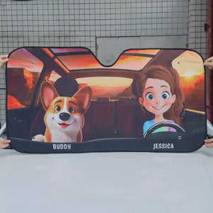 Paw-Sitively The Best Dog Mom Ever - Dog & Cat Personalized Custom Auto Windshield Sunshade, Car Window Protector - Mother's Day, Gift For Pet Owners, Pet Lovers