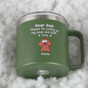 You’re Pawsome, Dad - Dog & Cat Personalized Custom 14oz Stainless Steel Tumbler With Handle - Gift For Pet Owners, Pet Lovers