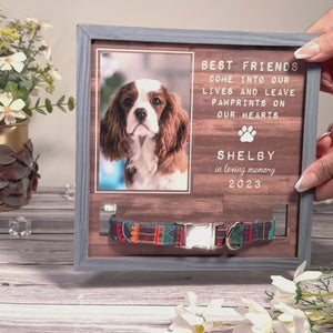 Custom Photo Pet Loss Sign, Collar Frame - Personalized Pet Memorial Sympathy Gifts For Dogs, Cats, Loss Of Dog - Dog Memorial Picture Frame