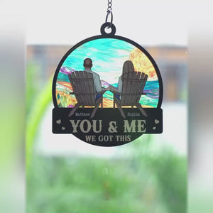 True Love Is Timeless - Couple Personalized Window Hanging Suncatcher - Gift For Husband Wife, Anniversary