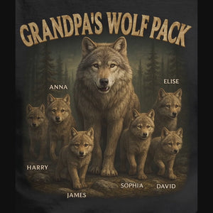 Custom Unisex T-shirt, Premium T-shirt, Hoodie - Personalized Father's Day Birthday Gifts For Dad, Grandpa - Papa’s Wolf Pack