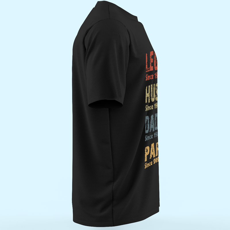 Custom Unisex T-shirt, Hoodie, Sweatshirt - Personalized Father's Day Birthday Gifts For Dad, Grandpa - Legend, Husband, Dad And Papa Since