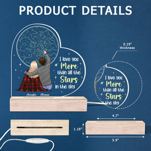 You Are All My Stars - Couple Personalized Custom Heart Shaped 3D LED Light - Gift For Husband Wife, Anniversary