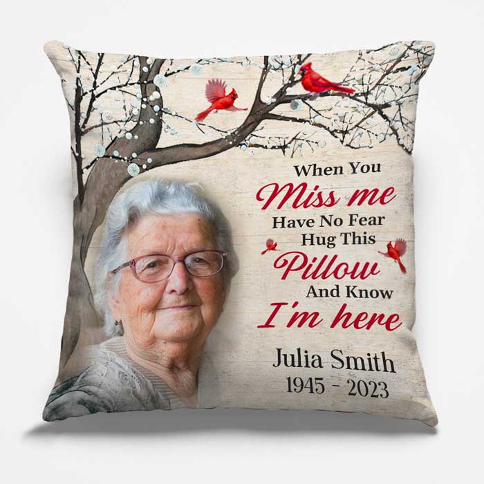 Custom Photo In My Dreams I See You - Memorial Personalized Custom Pillow - Sympathy Gift For Family Members