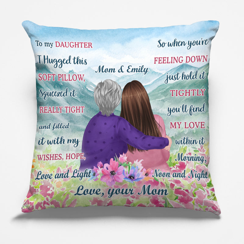 My Sweet Daughter - Family Personalized Custom Pillow - Birthday Gift From Mom