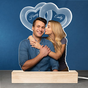 Custom Photo I Still Totally Want You To The End - Couple Personalized Custom Shaped 3D LED Light - Upload Photo Gift For Husband Wife, Anniversary