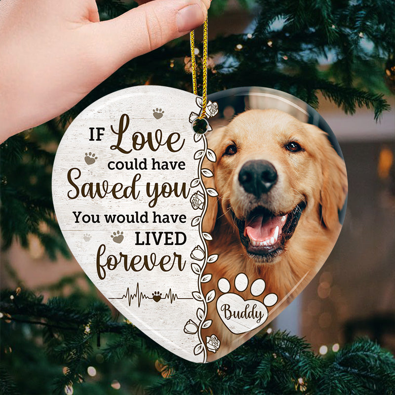 Custom Photo Ceramic Ornament - Personalized Christmas Memorial Sympathy Gifts For Dogs, Cats - You Would Have Lived Forever