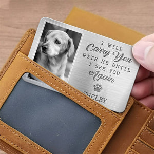 Custom Photo Aluminum Wallet Card - Personalized Pet Memorial Sympathy Gifts For Dogs, Cats - They Lived, They Loved, They Purred