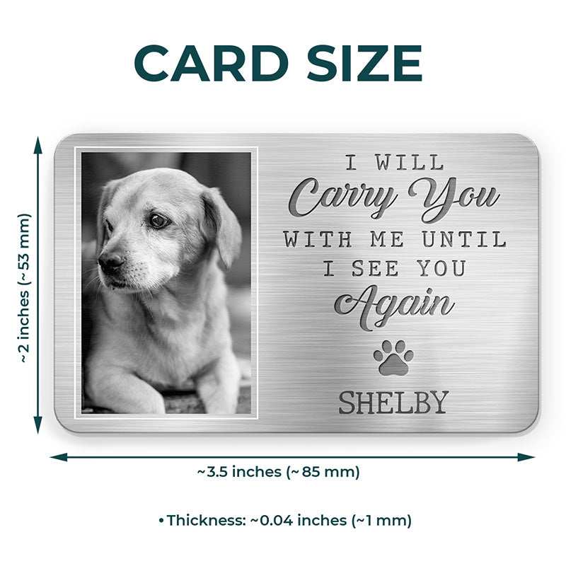 Custom Photo Aluminum Wallet Card - Personalized Pet Memorial Sympathy Gifts For Dogs, Cats - They Lived, They Loved, They Purred