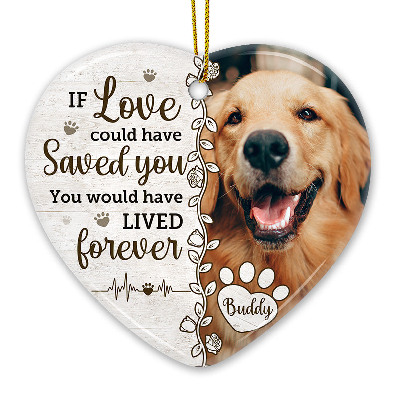 Custom Photo Ceramic Ornament - Personalized Christmas Memorial Sympathy Gifts For Dogs, Cats - You Would Have Lived Forever