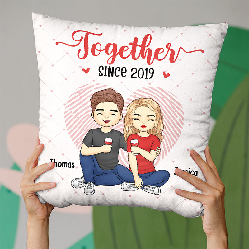 Falling In Love All Over Again - Couple Personalized Custom Pillow - Gift For Husband Wife, Anniversary