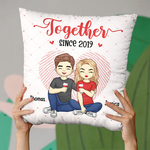 Falling In Love All Over Again - Couple Personalized Custom Pillow - Gift For Husband Wife, Anniversary