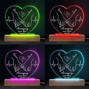 Annoying Each Other - Couple Personalized Custom Heart Shaped 3D LED Light - Gift For Husband Wife, Anniversary
