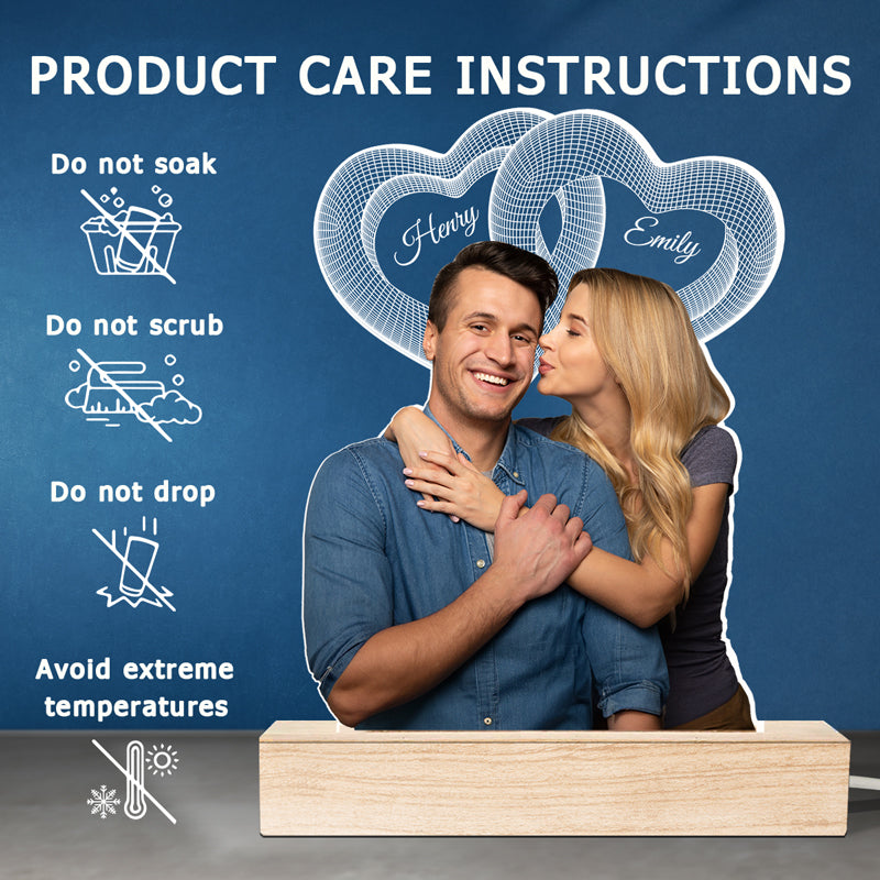 Custom Photo I Still Totally Want You To The End - Couple Personalized Custom Shaped 3D LED Light - Upload Photo Gift For Husband Wife, Anniversary