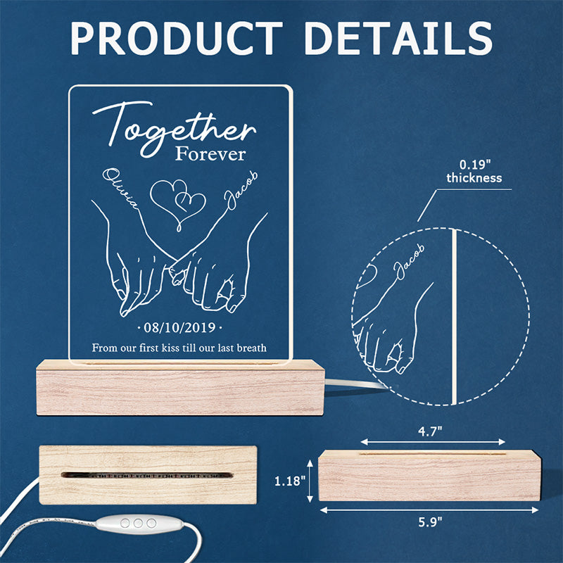 Annoying Each Other Forever - Couple Personalized Custom Rectangle Shaped 3D LED Light - Gift For Husband Wife, Anniversary