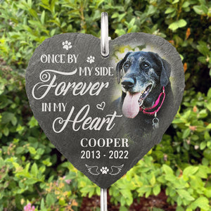 You're Always In My Heart - Personalized Memorial Garden Slate & Hook - Cemetery Decorations For Grave, Dog Memorial Gifts, Loss Of Dog Sympathy Gift, Dog Memorial Stone