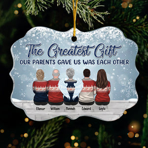 Grateful To Be Blessed With Such A Wonderful Family - Family Personalized Custom Benelux Shaped Wood, Acrylic Christmas Ornament - Christmas Gift For Siblings