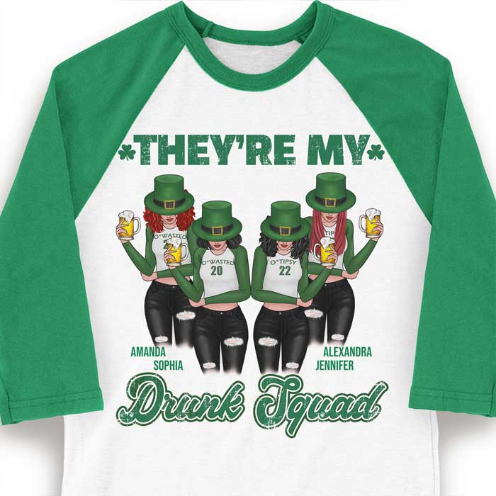 My Bestie Is My Drunker Half - Gift For Besties, Personalized St. Patrick's Day Unisex Raglan Shirt.