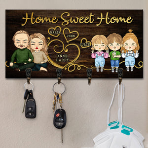 Family Over Everything - Personalized Key Hanger, Key Holder - Anniversary Gifts, Gift For Couples, Husband Wife