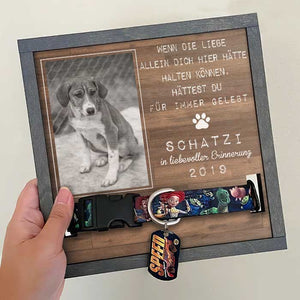Beste Freunde Treten In Unser Leben Und Hinterlassen Pfotenabdrücke In Unseren Herzen - Memorial Personalized Custom Pet Loss Sign, Collar Frame - Upload Image, Sympathy Gift, Gift For Pet Owners, Pet Lovers German