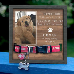 I Loved You Your Whole Life, I’ll Miss You For The Rest Of Mine - Memorial Personalized Custom Pet Loss Sign, Collar Frame - Upload Image, Sympathy Gift, Gift For Pet Owners, Pet Lovers