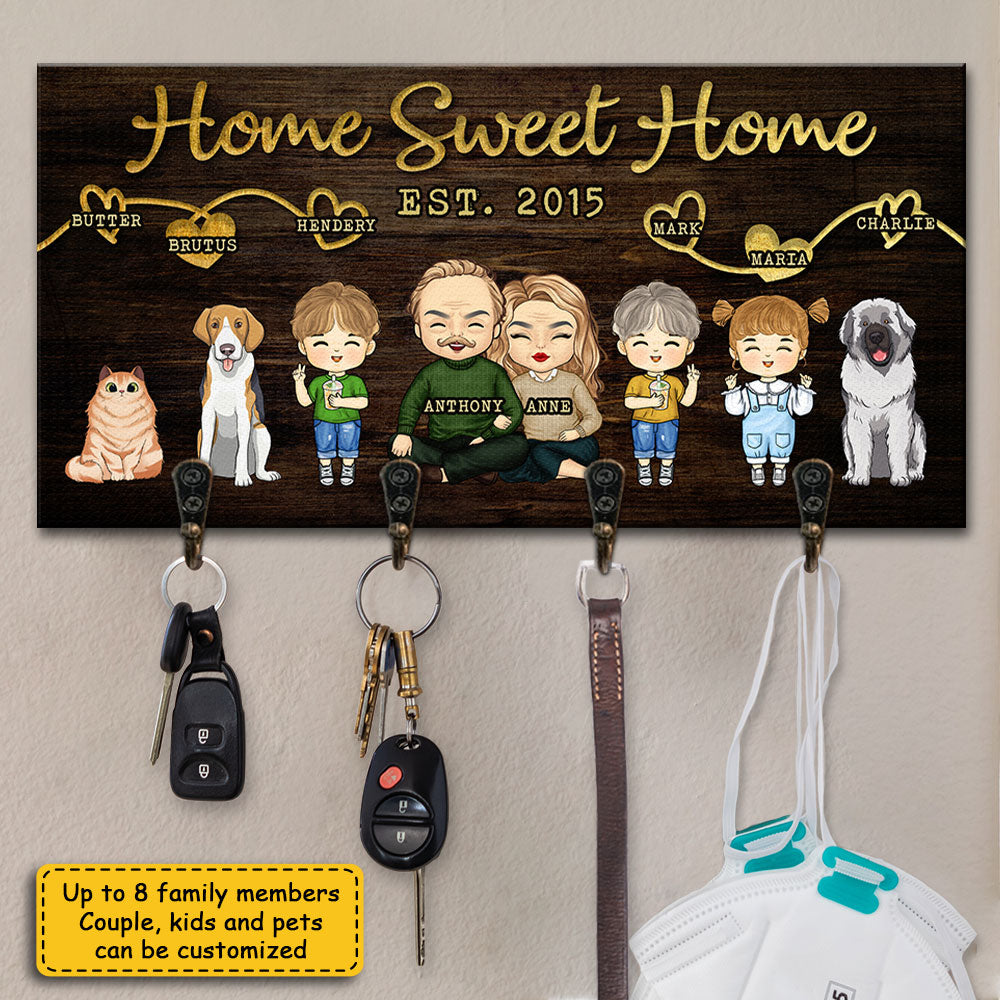The Love Of Family Is Life's Greatest Blessing - Personalized Key Hanger, Key Holder - Anniversary Gifts, Gift For Couples, Husband Wife